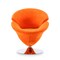 Manhattan Comfort Tulip Swivel Accent Chair in Orange and Polished Chrome AC029-OR - alternate 4